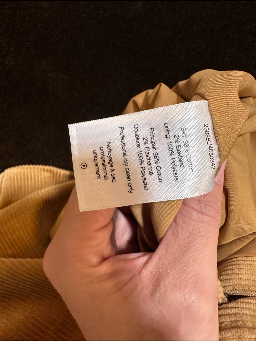 Veronica Beard Barrie Corduroy Midi Skirt in Khaki/Camel size 6 - Picture 8 of 8